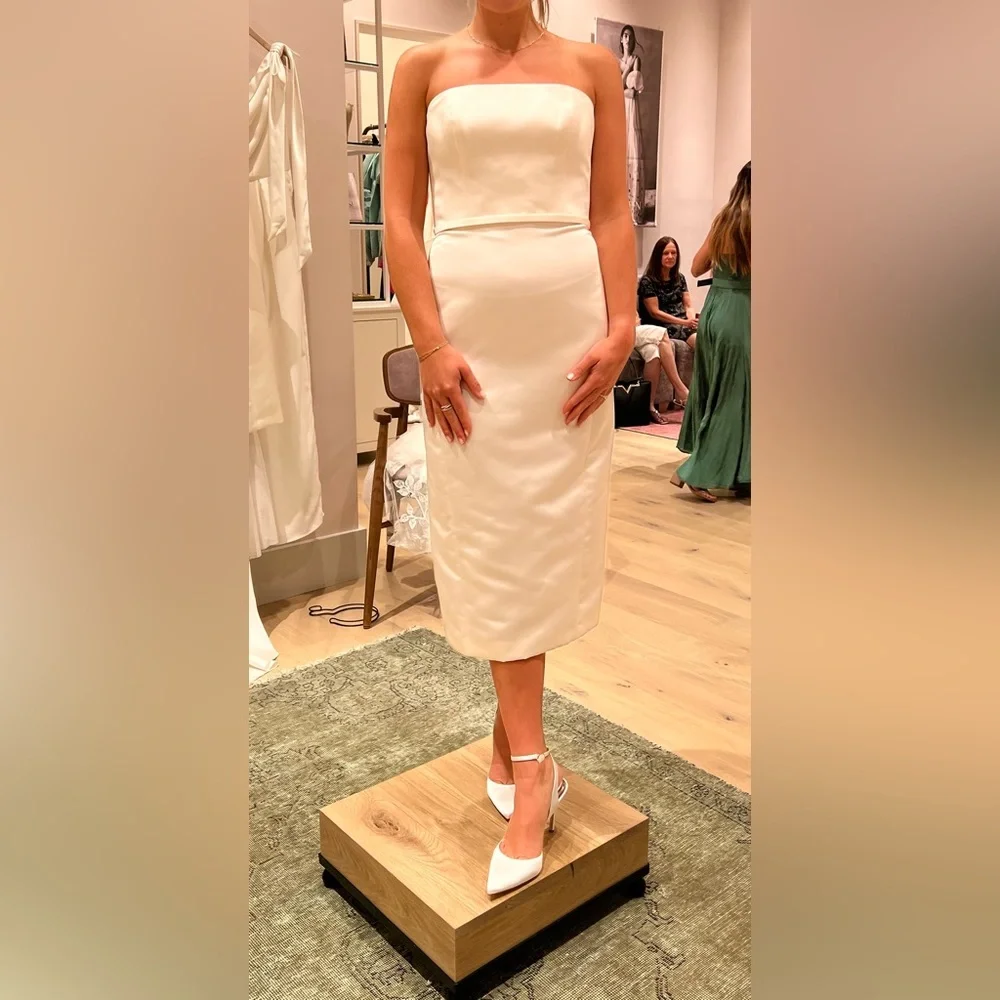 ANTHROPOLOGIE BHLDN AMSALE WILLOW BOW DRESS - SHORTENED - Picture 3 of 8